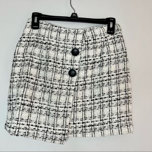 SHEIN Plaid Wrap Sweater Skirt